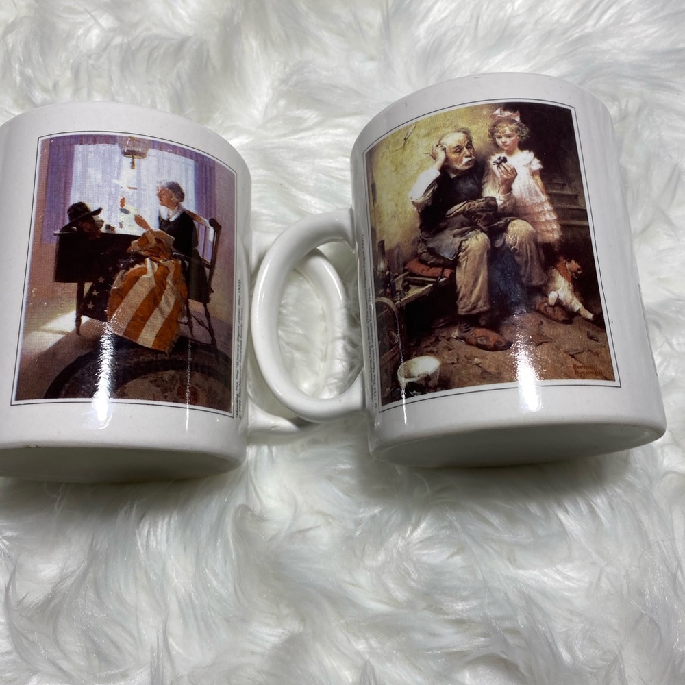 2 mugs ,Norman Rockwell